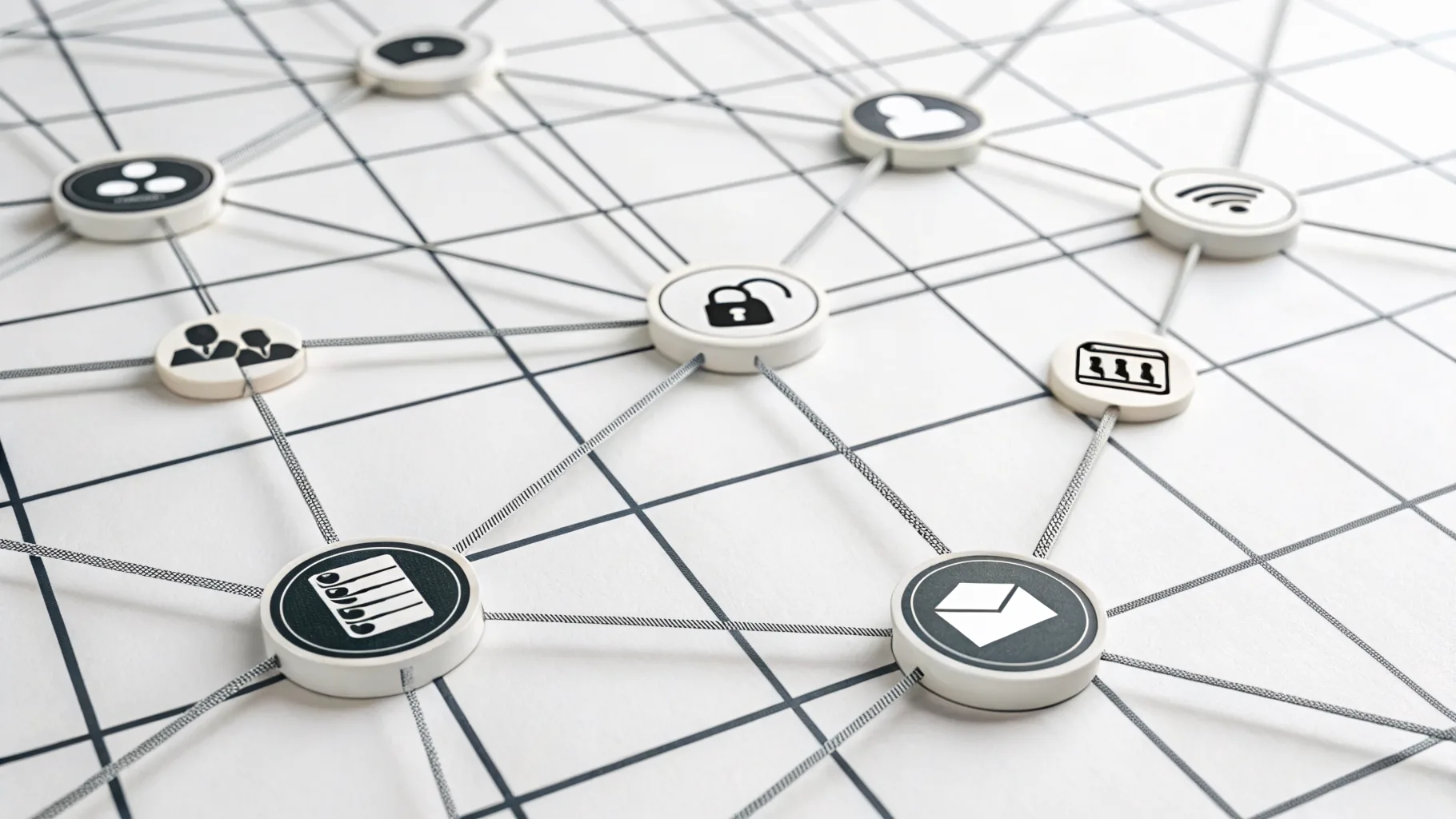 Abstract illustration representing AI agents, system access, and security boundaries